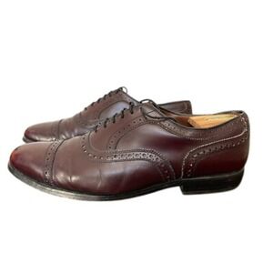 Allen Edmonds Mens Oxford Dress Shoes Brown Cap Toe Lace Up 10E